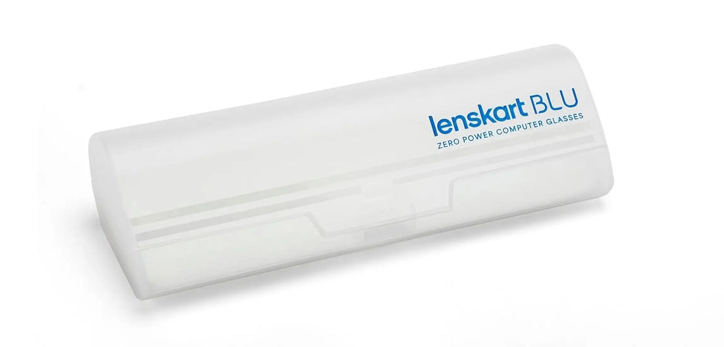 LENSKART BLU | Zero Power Cut Computer Glasses | Anti Glare, Lightweight & Blocks Harmful Rays | UV Protection Specs | Full Rim Round | For Men & Women | Large | LB E16226