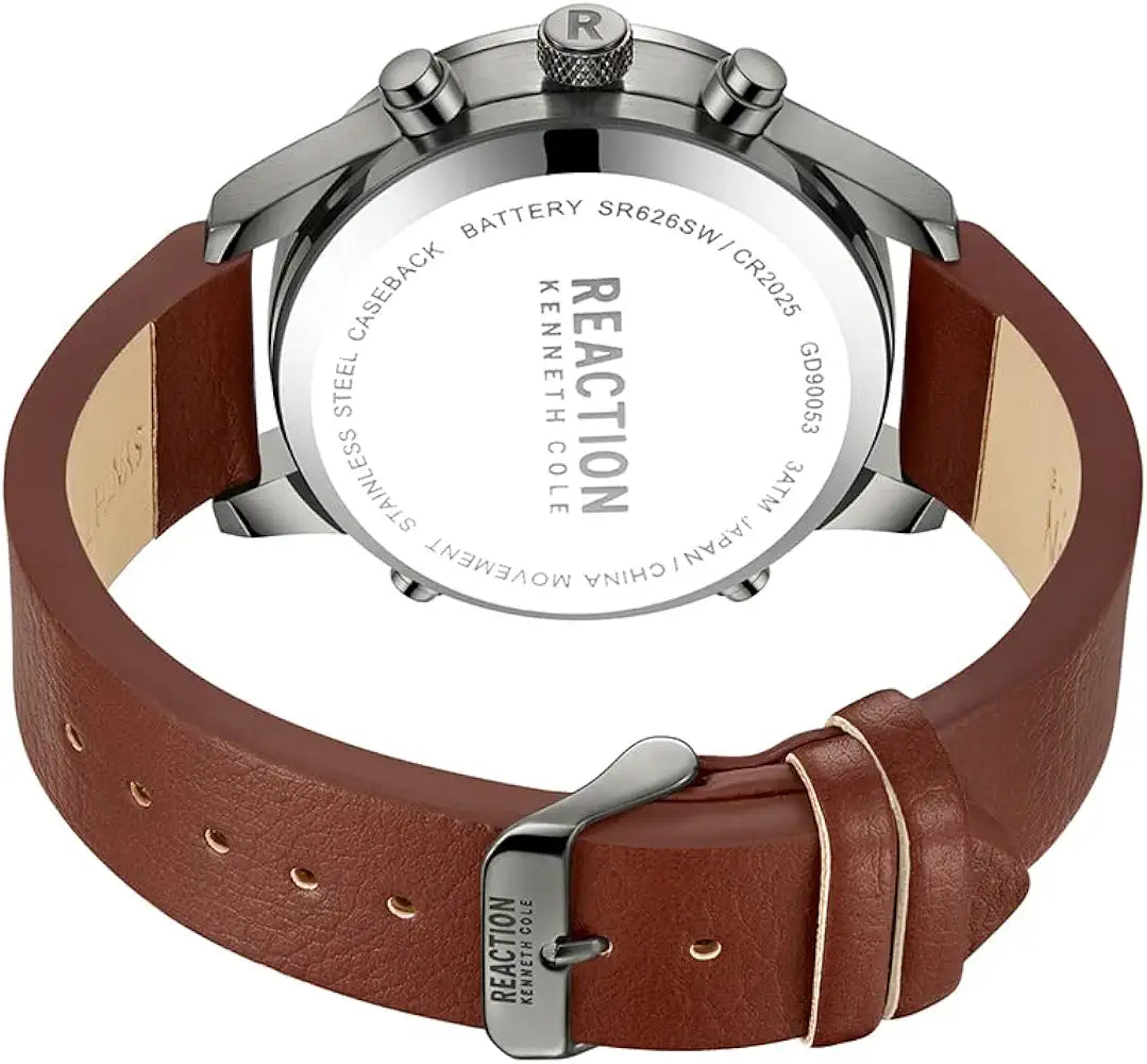 Kenneth Cole Reaction ANA-Digit ग्रे डायल पुरुषों के लिए घड़ी-KRWGD9005301, ग्रे, पट्टा