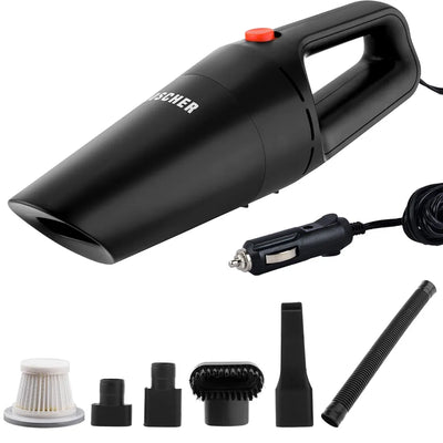 WOSCHER 589 Car Vacuum Cleaner 12V High Power 120W Handheld Portable Car Vacuum for Deep Cleaning| 4500PA Powerful Suction,10 Ft Cord, HEPA-Filter