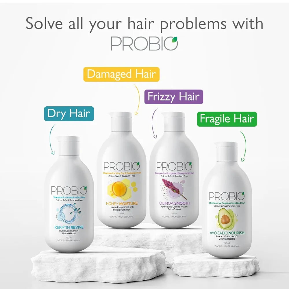 Godrej Professional Keratin Rich Shampoo, For Normal to Dry Hair - 250ml, No Paraben, with Hydrolyzed Keratin