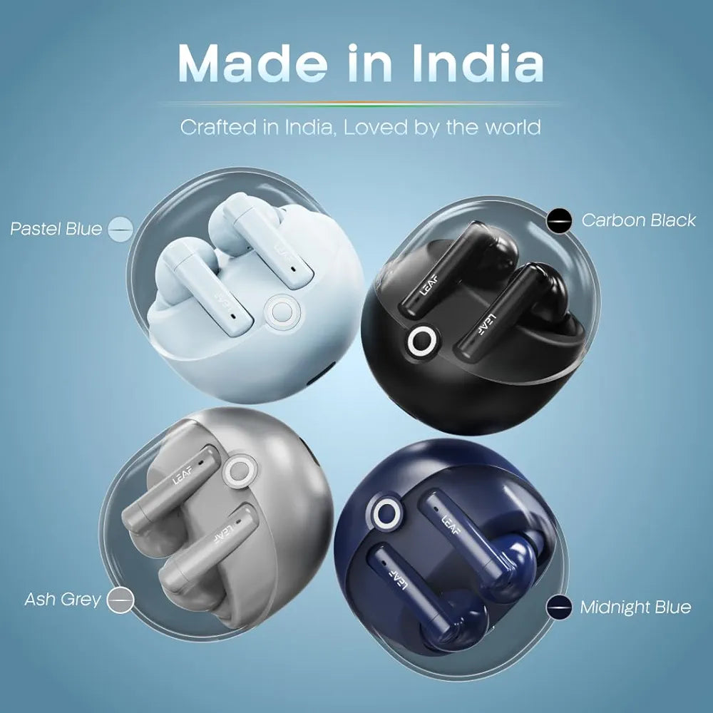 Leaf Buds X514 True Wireless ANC in Ear Earbuds with AI Sound App,Active Noise Cancellation,Transparency Mode,70H Playtime,Quad Mic Enc,40Ms Low Latency,13Mm Driver, Ipx5, Bluetooth V5.4