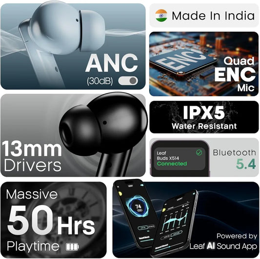 Leaf Buds X514 True Wireless ANC in Ear Earbuds