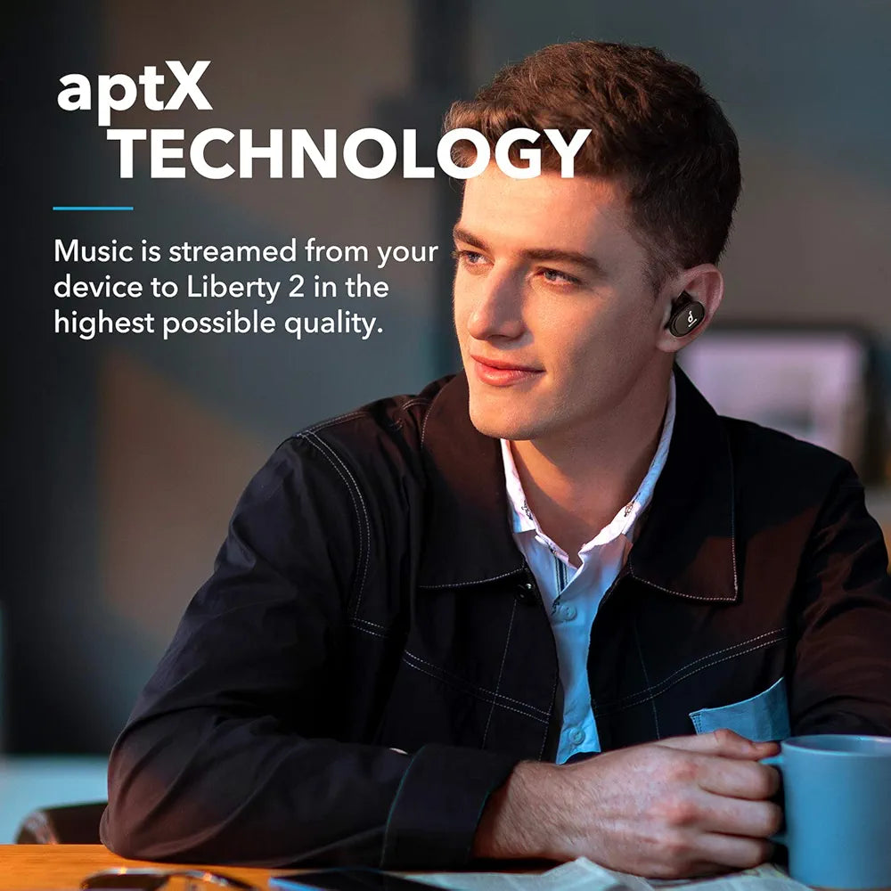 Anker Soundcore Liberty 2 Wireless Earbuds, Diamond-Coated Drivers, 32H Playtime, Hear ID Personalized Sound, Bluetooth 5.0, 4 Mics with Uplink Noise Cancellation Headphones