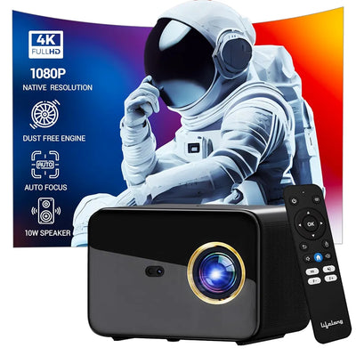 Lifelong SmartStream Smart Projector, Android 9 with Built-in Smart Apps, Native 1080p Full HD 4K Support, 7000 Lumens, 2X Brightness, 10W Speaker, 200 Inch Display, Wi-Fi/Bluetooth