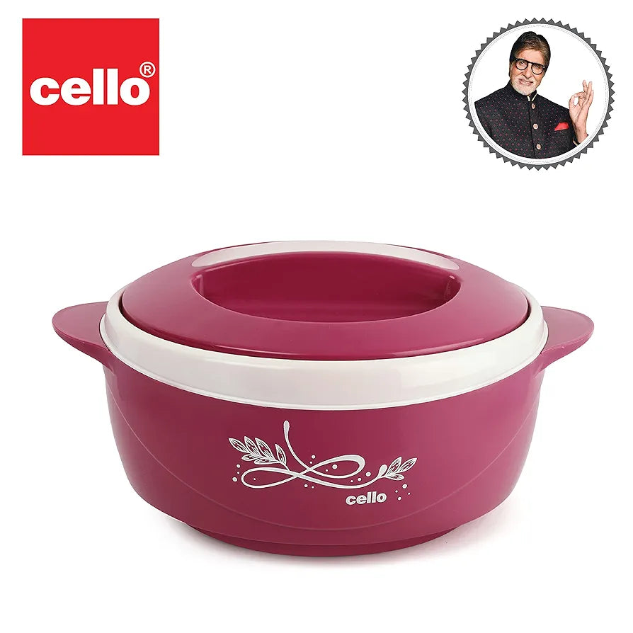 CELLO Sapphire Insulated Inner Steel Casserole Set of 3, Pink | Hot Box for Kitchen | Hot Pot | Chapati Box | Locks in The Cold & Heat for Long | Serving Bowl with Lid |