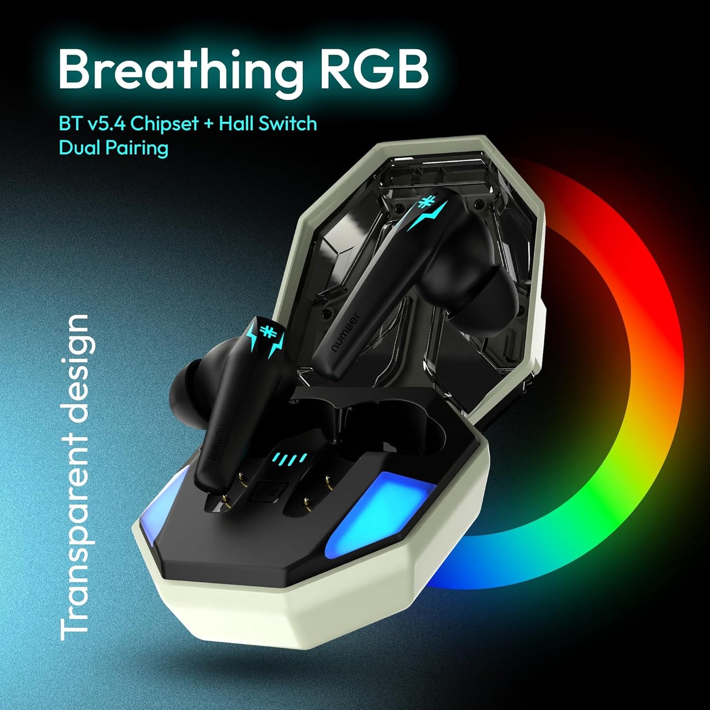 Number Super Buds Pro GT99 Truly Wireless in Ear Earbuds with 50 Hours Playtime