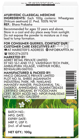 Kapiva Organic Wheatgrass Powder (100gm Each)