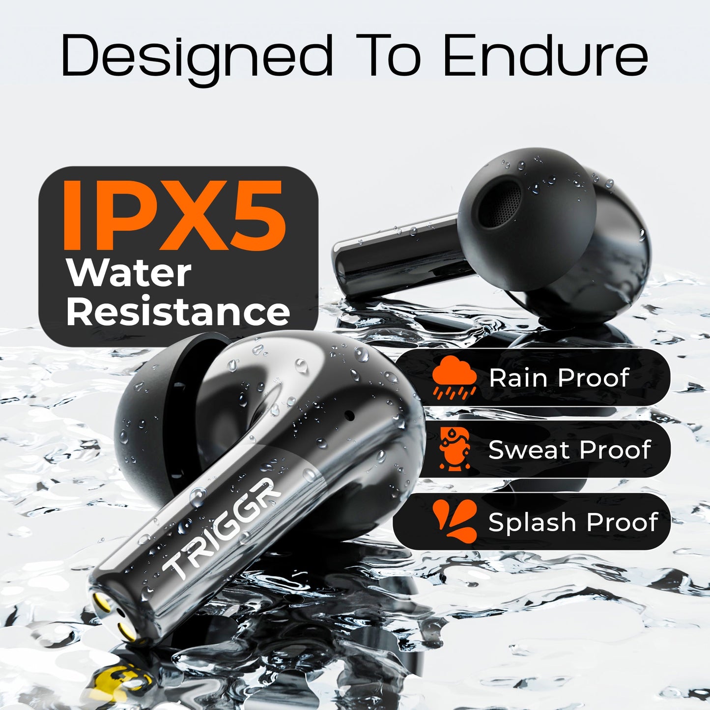 TRIGGR Opus with Latest BT v6.0, Dual Pairing, SpectraShell Case, 40Hr Playtime, 10mm Dynamic Drivers, Rich Bass