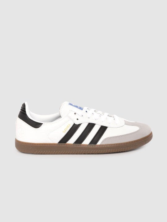 ADIDAS Originals Men White & Grey Samba Vegan Sneakers