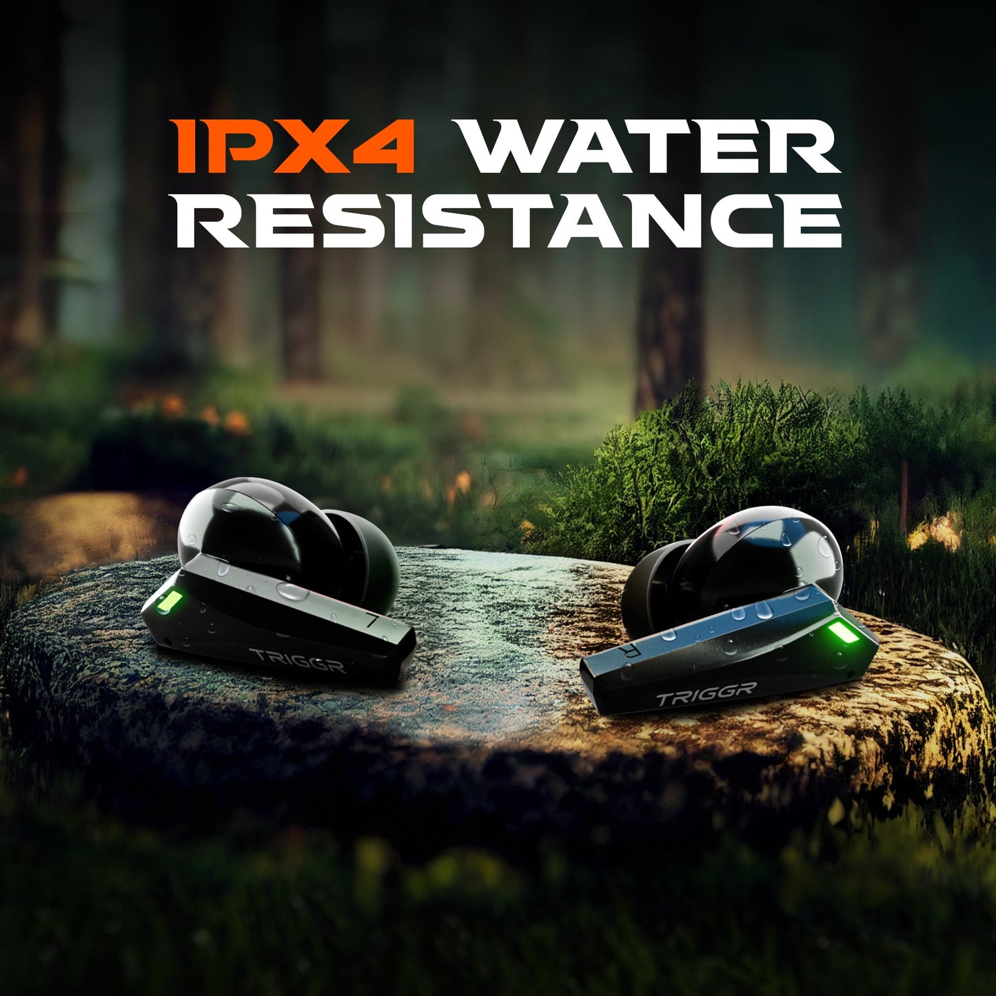 TRIGGR Kraken X1 with Battery Display, 40ms Ultra-low Latency, Quad Mic ENC, 40Hr Battery, Fast Charge, v5.3 Bluetooth Headset