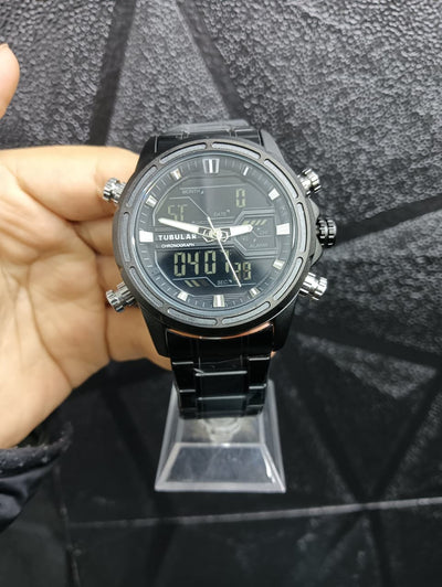 Reloj Tubular 0004 Negro Digital y Analogo