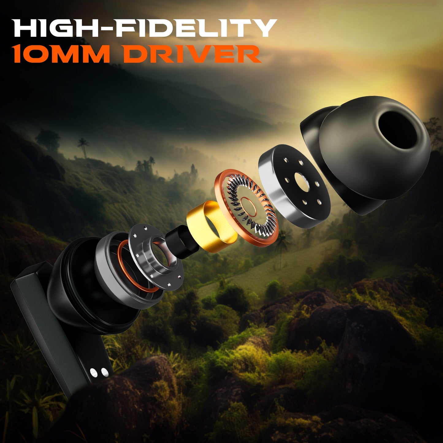 TRIGGR Kraken X1 with Battery Display, 40ms Ultra-low Latency, Quad Mic ENC, 40Hr Battery, Fast Charge, v5.3 Bluetooth Headset