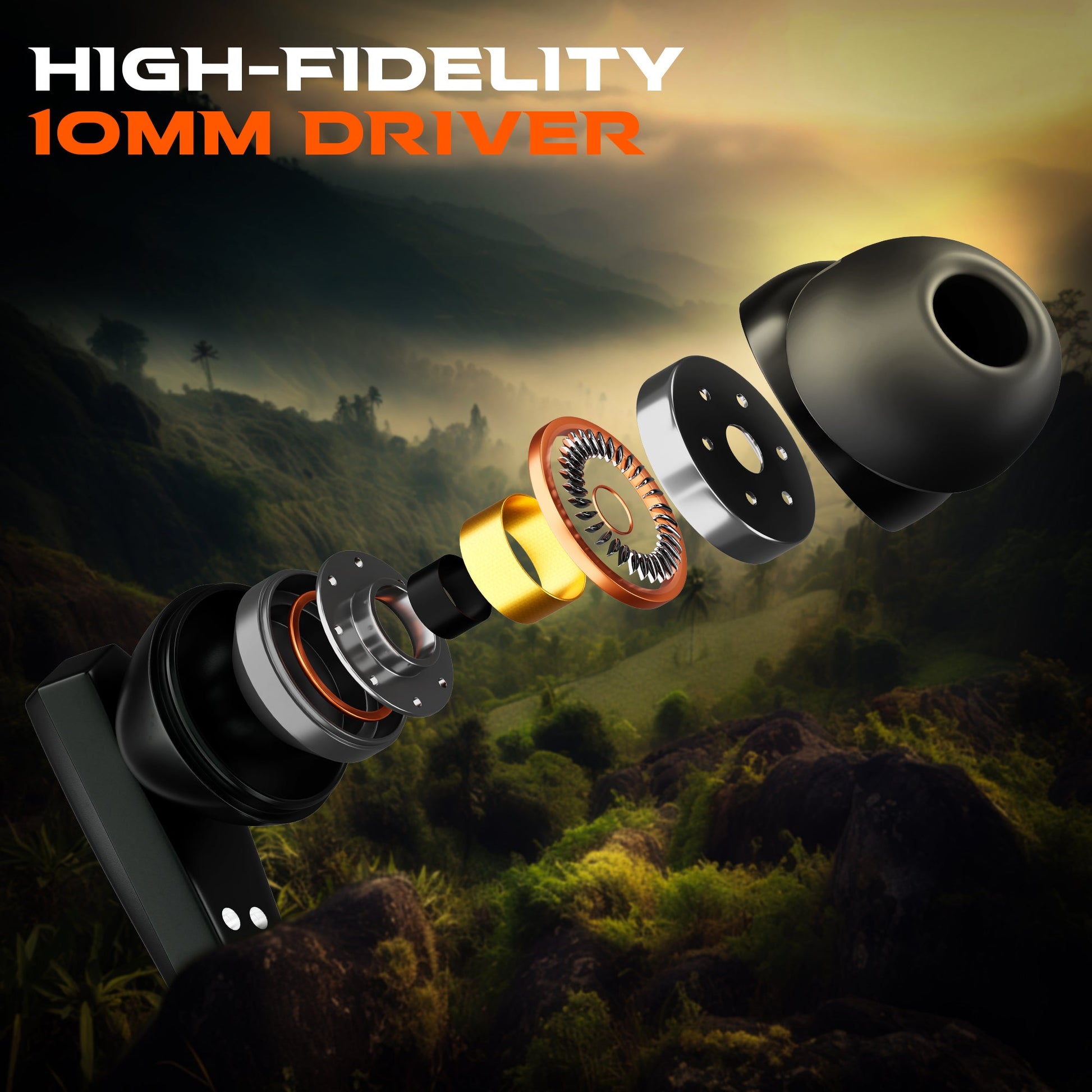 TRIGGR Kraken X1 with Battery Display, 40ms Ultra-low Latency, Quad Mic ENC, 40Hr Battery, Fast Charge, v5.3 Bluetooth Headset