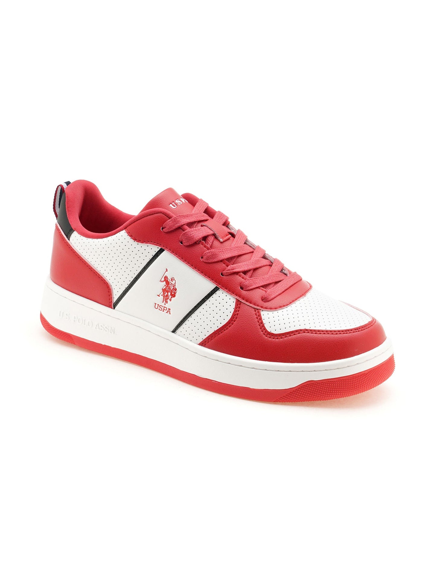 Men Reggie Red Retro Court Sneakers