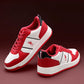 Men Reggie Red Retro Court Sneakers