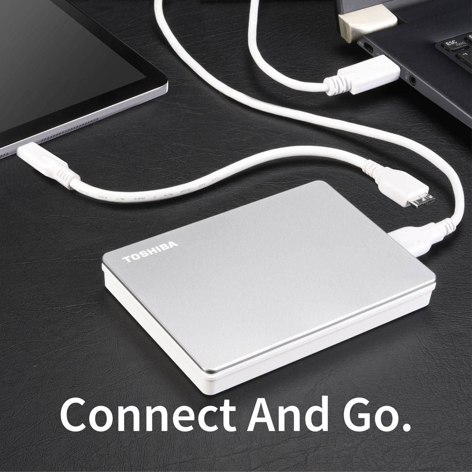 TOSHIBA Canvio Flex 4TB USB 3.0/USB 2.0 Hard Disk Drive (Cross-Device Compatibility, HDTX140ASCCA, Silver)
