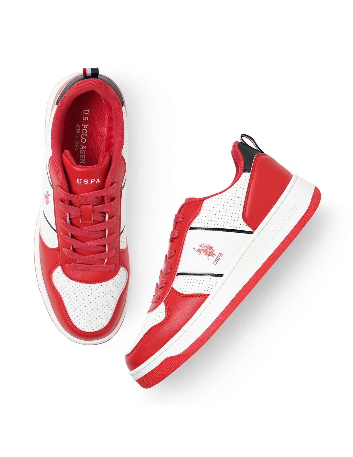 Men Reggie Red Retro Court Sneakers