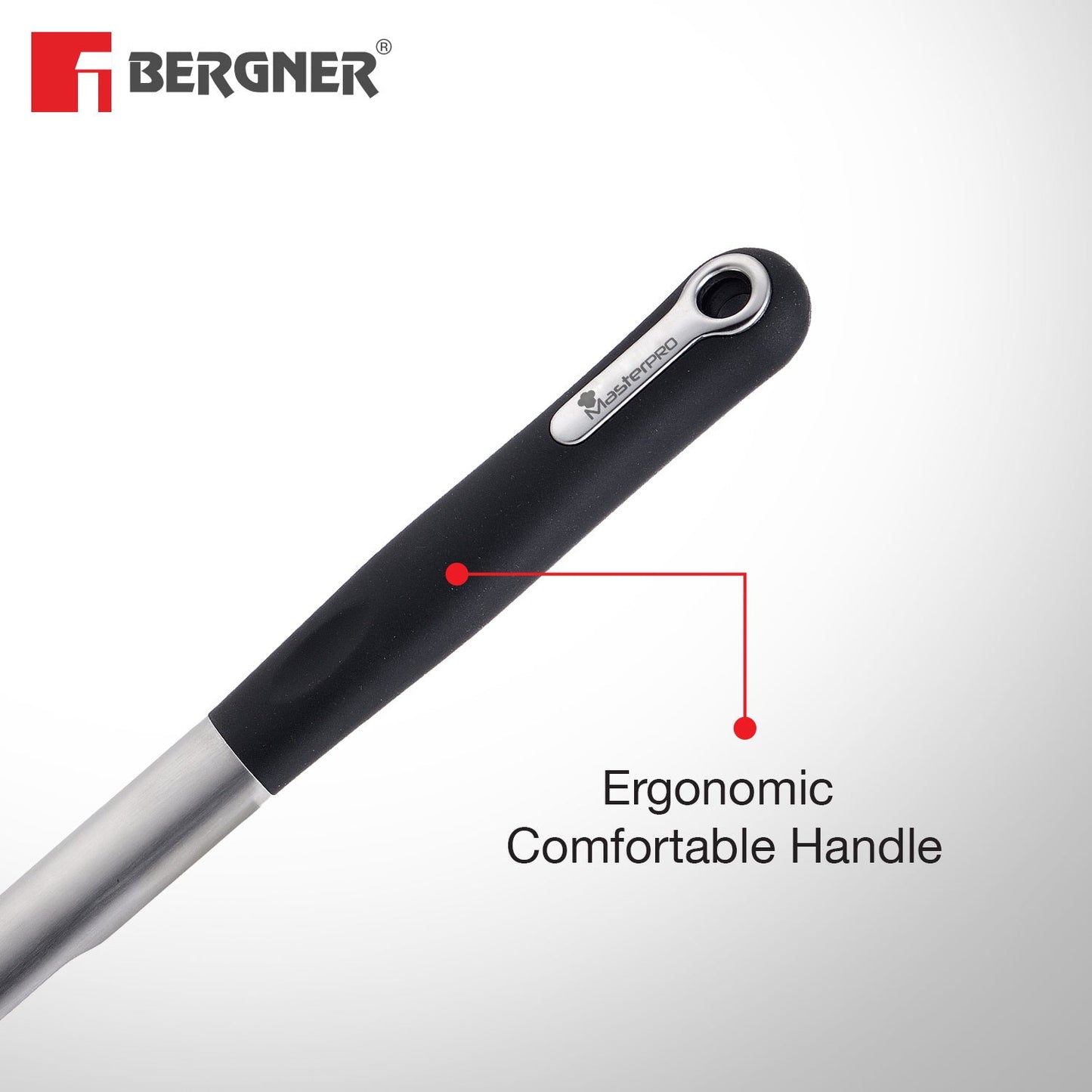 Master Pro Stainless Steel 34.3 cm Slotted Turner with Nylon Handle