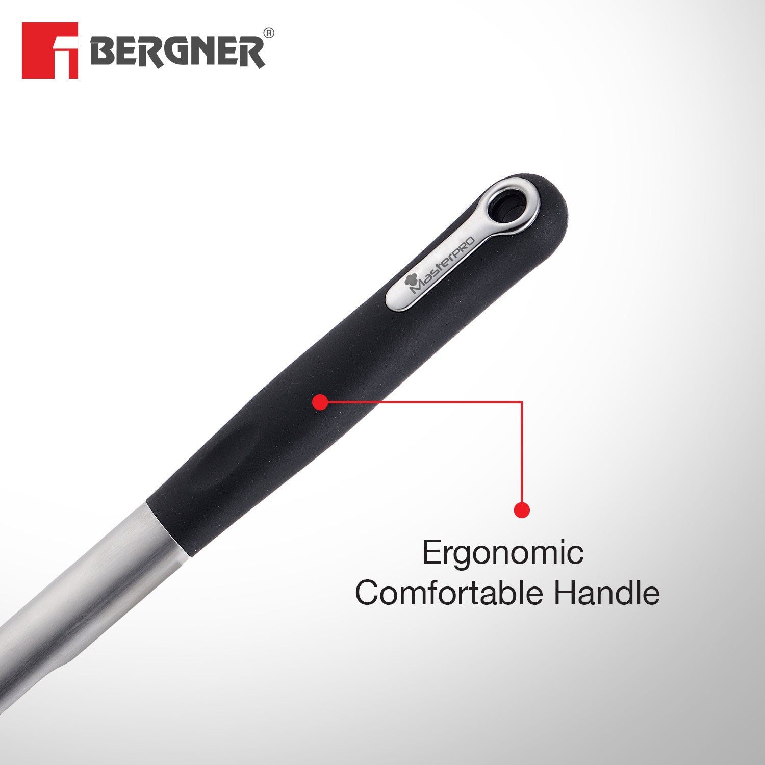 Master Pro Stainless Steel 34.3 cm Slotted Turner with Nylon Handle