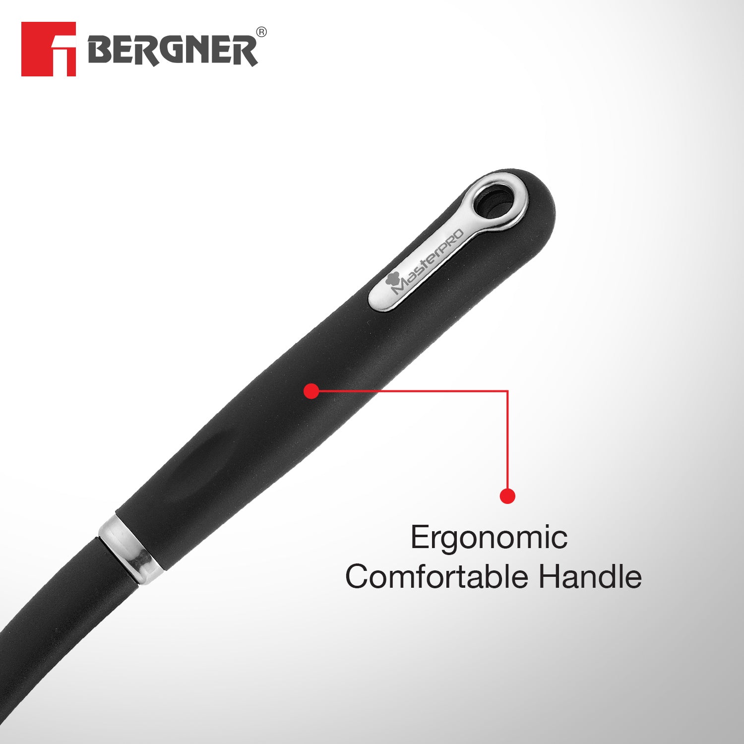 Master Pro Stainless Steel 33.6 cm Slotted Turner with Nylon Handle