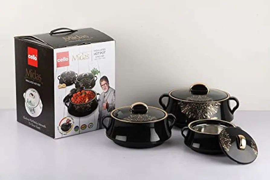 Cello Midas Insulated Hot Pot 3 pc Casserole Gift Set 