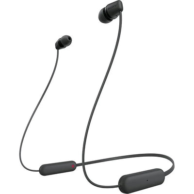 Sony WI-C100 Wireless Headphones with Customizable Equalizer for Deep Bass & 25 Hrs Battery, DSEE-Upscale, Splash Proof, 360RA, Fast Pair, in Ear Bluetooth Headset with Mic for Phone Calls 