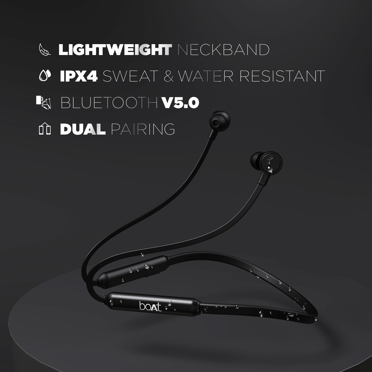 boAt Rockerz 103 Pro | Wireless Earphones with 10 mm Drivers, Single Press Voice Assistant, Up To 20 Hours Uninterrupted, ENx™ Technology