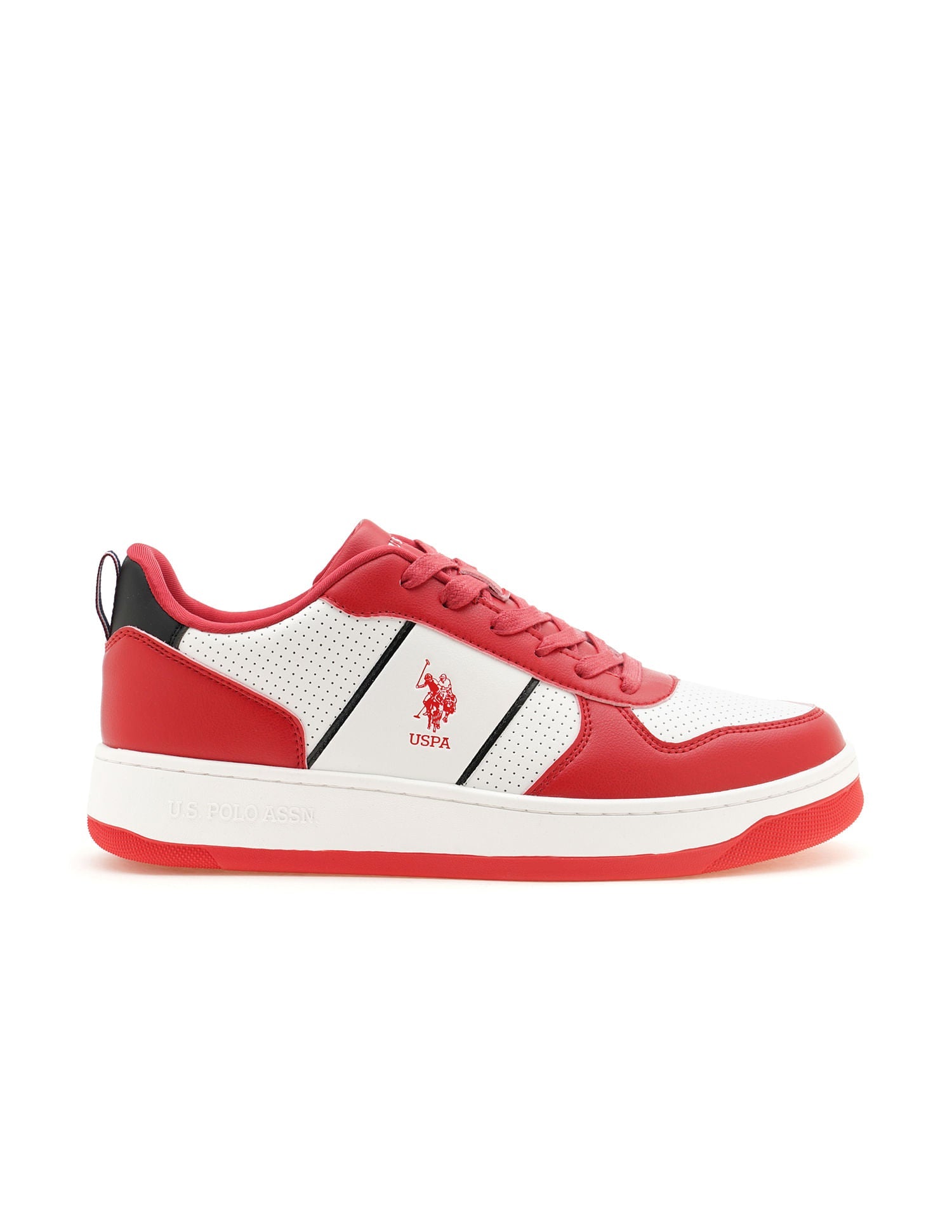 Men Reggie Red Retro Court Sneakers