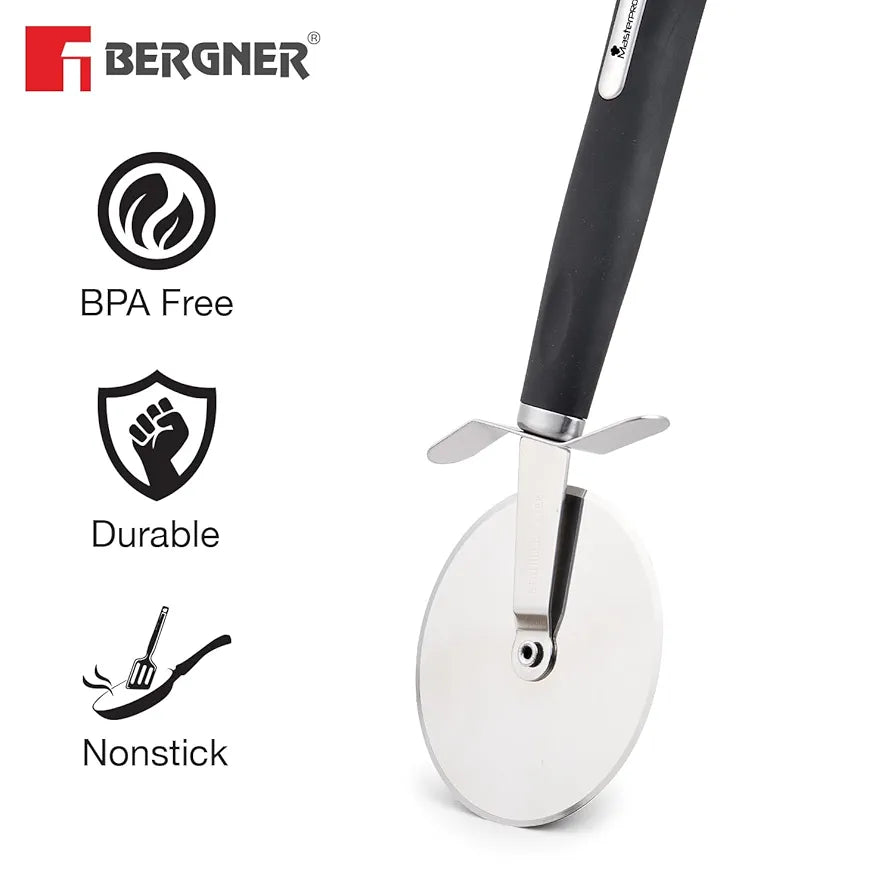 MasterPRO Bergner Master Pro Stainless Steel Pizza Cutter Cycle for Kitchen 