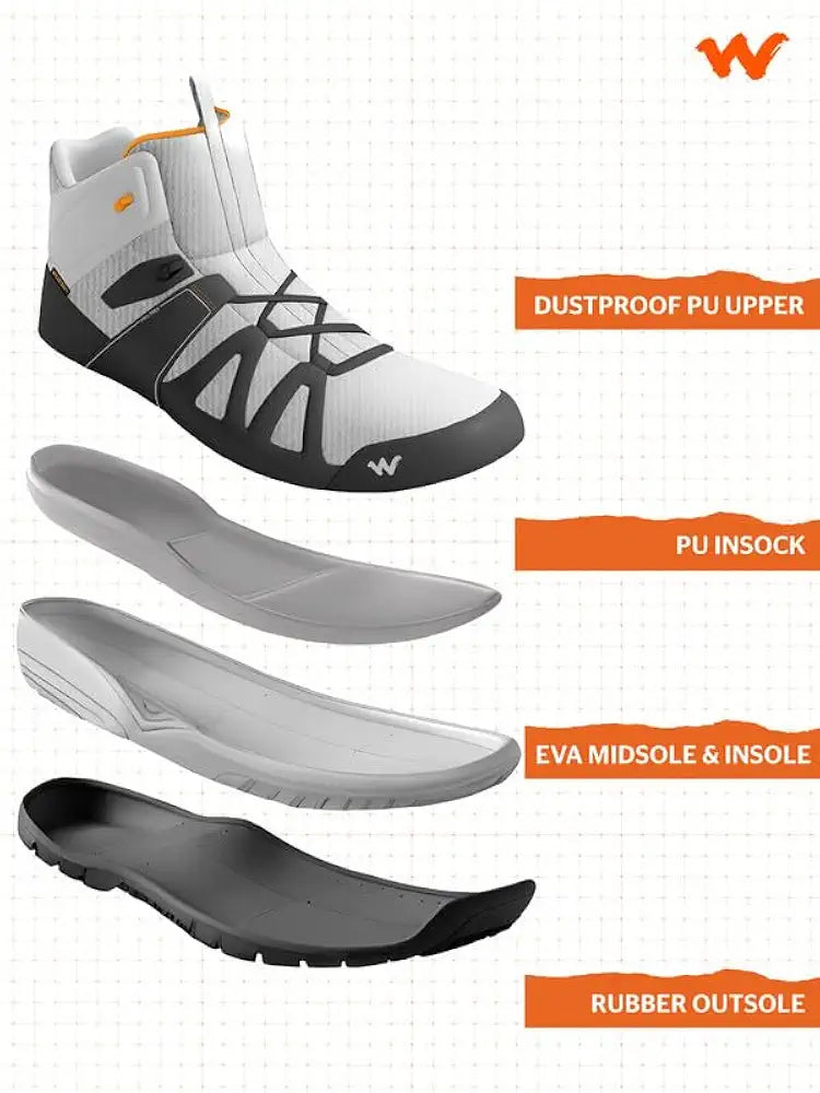Wildcraft Water Repellent Trekking Shoes for Men | Hiking Shoes for Men for Outdoor | High Ankle Shoes | Anti Skid Boot | High Neck | EVA Insole | Black