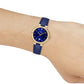 Casio Women Leather Analog Blue Dial Watch-She-4543Gl-2Audf, Band Color-Blue