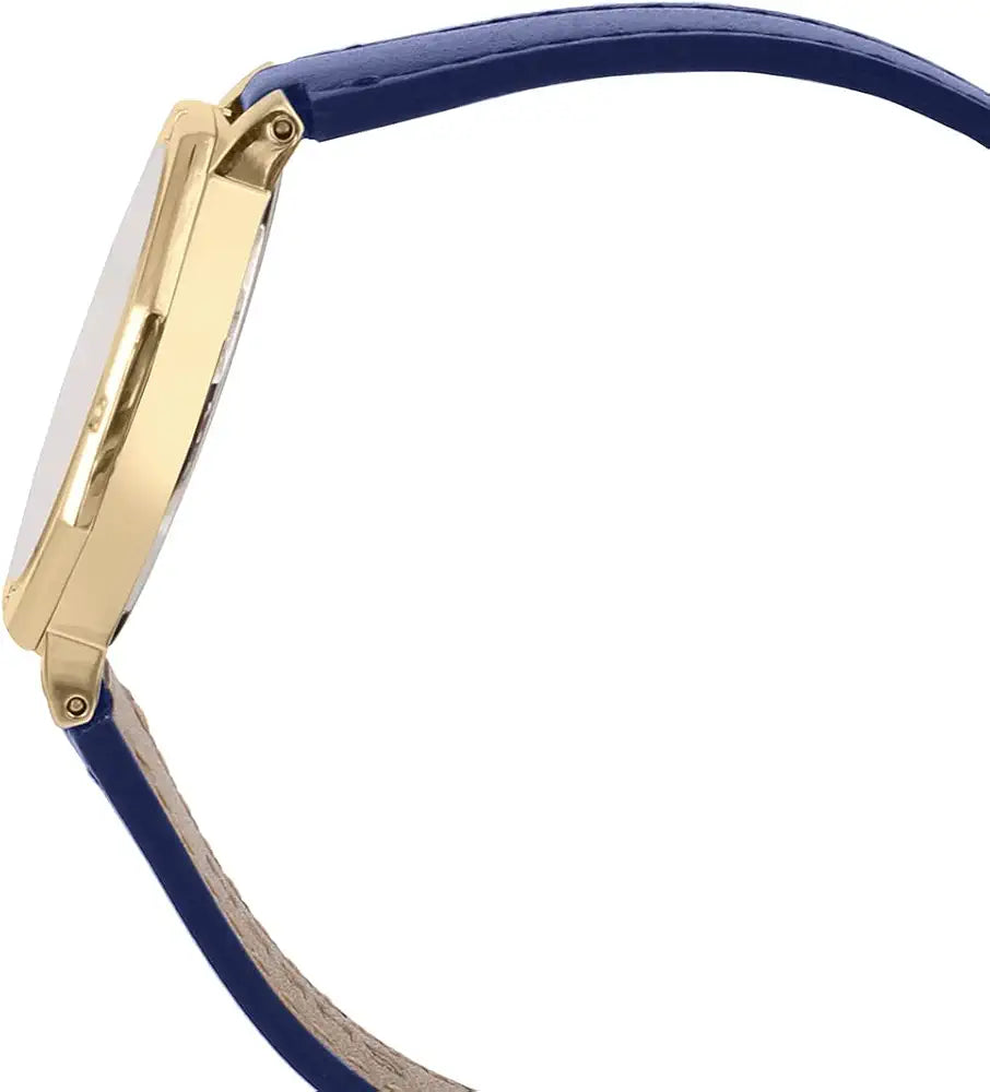 Casio Women Leather Analog Blue Dial Watch-She-4543Gl-2Audf, Band Color-Blue