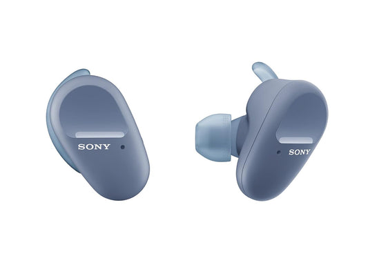 SONY WF-SP800N With 26 Hours Battery Life Active noise cancellation enabled Bluetooth Headset (Blue, True Wireless)