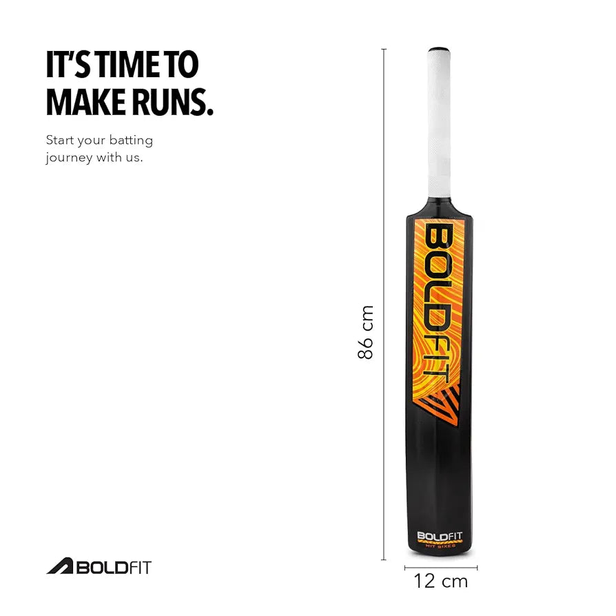 Boldfit Turf Bat Cricket for Adults Plastic Tennis Bat for Mens Heavy Plastic Bats with Grip for Gully, Tournament Match Standard Full Size Tennis Ball - Black