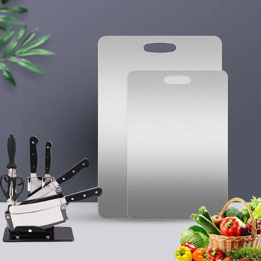 Chefdeck Stainless Steel Multipurpose Chopping and Cutting Board for Kitchen, Vegetables & Meat Cutting, Fruit Cutter, Heavy Durable Easy to Clean Chopping and Cutting Board
