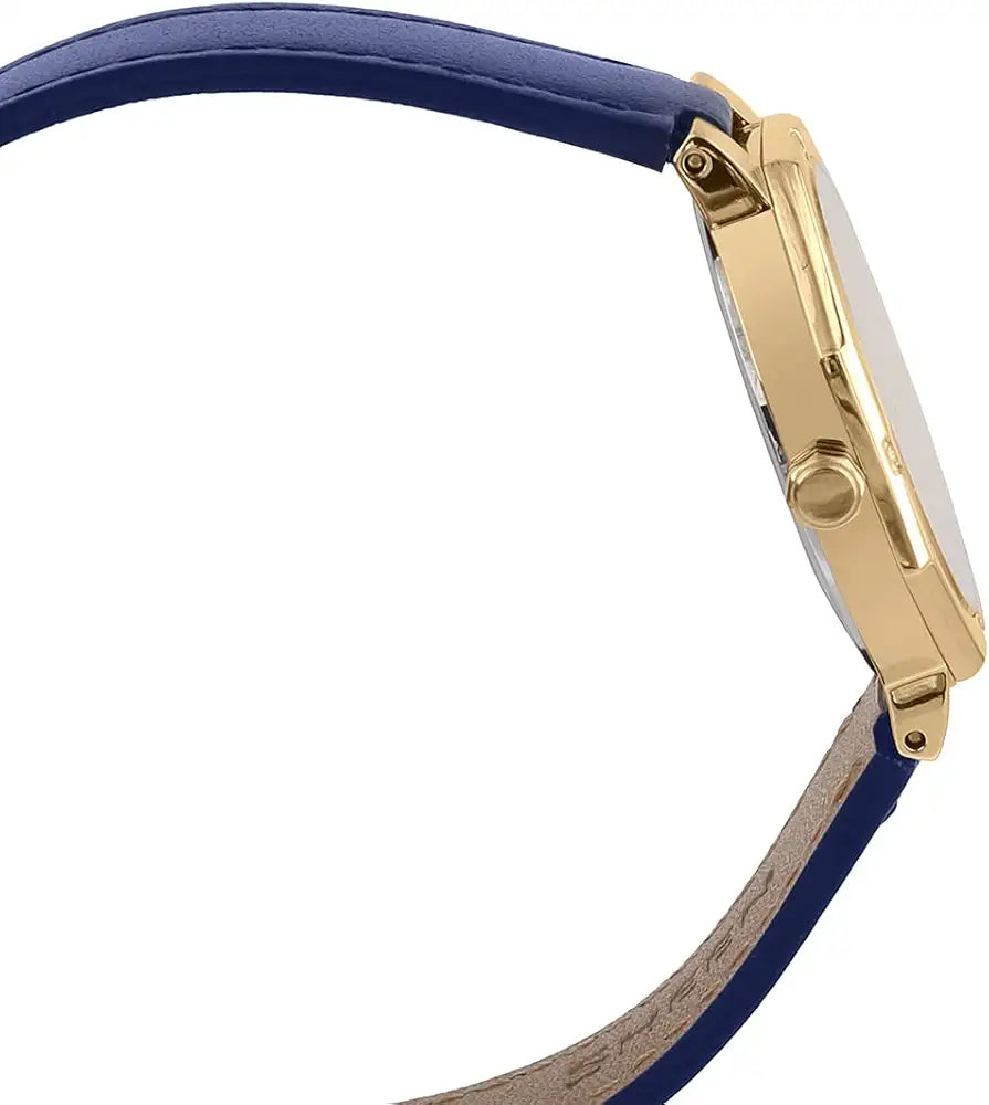 Casio Women Leather Analog Blue Dial Watch-She-4543Gl-2Audf, Band Color-Blue