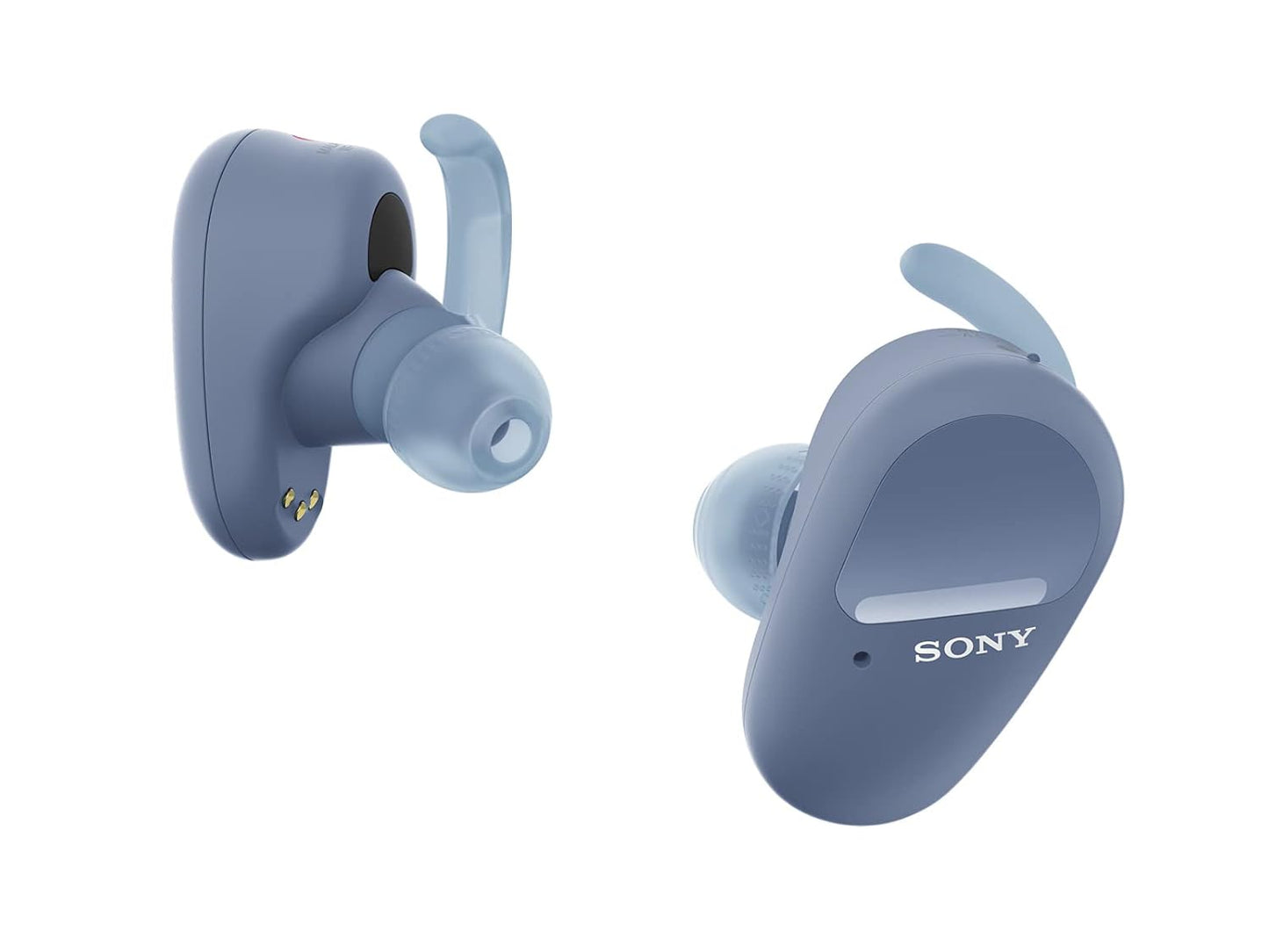 SONY WF-SP800N With 26 Hours Battery Life Active noise cancellation enabled Bluetooth Headset (Blue, True Wireless)