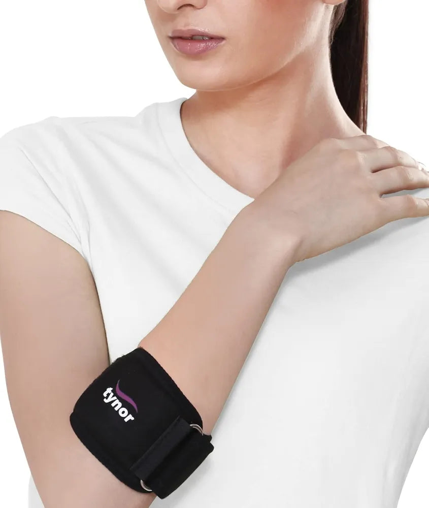 TYNOR Tennis Elbow Support, Black, 1 Unit 