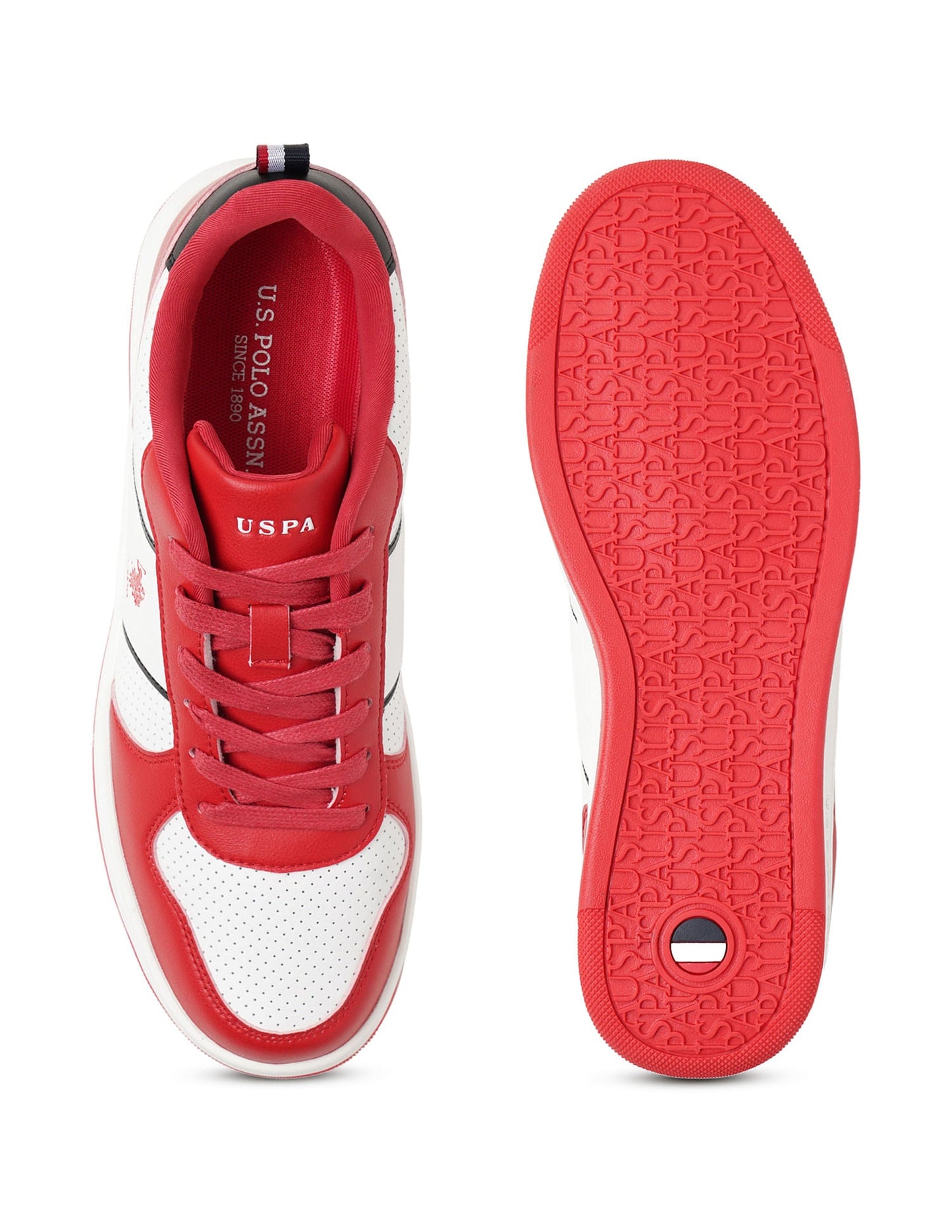 Men Reggie Red Retro Court Sneakers