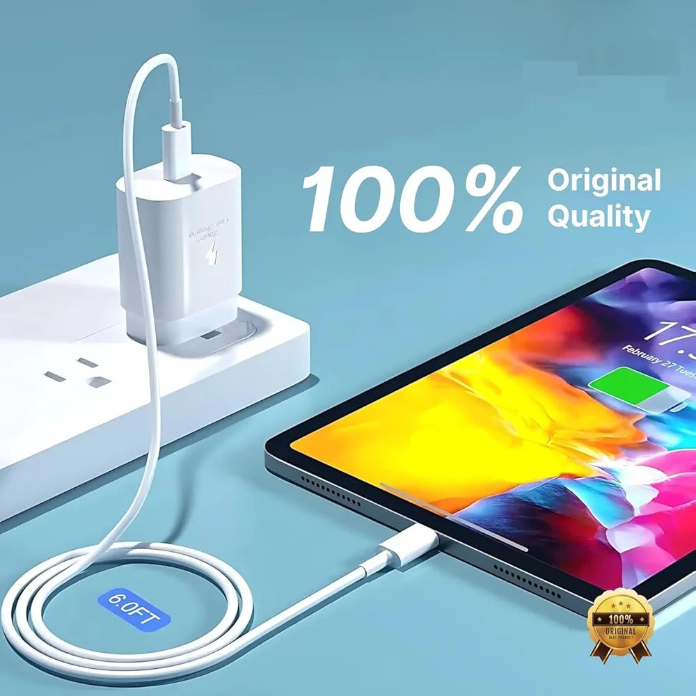 25W Type C Fast Charger for Samsung Galaxy A35/M35/A53/M55/F05/M15, F15/A15/A14/M14/F14/A34/M34/F34/S24 Ultra, S23/S23 FE/S21 FE 5G/Z Fold/Flip/6/5/4/3, Fast Charger for Galaxy Tab Type C Adapter, Quick Charge.