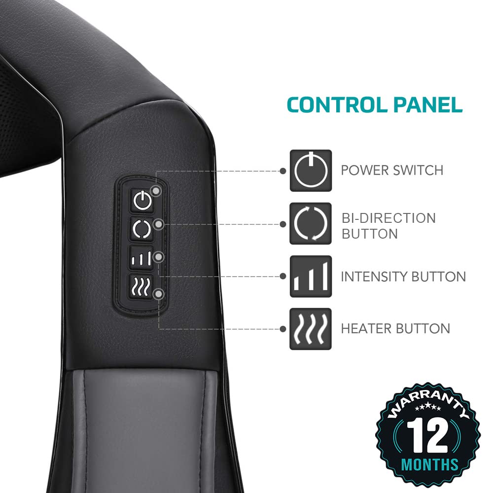 beatXP Deep Heal Shiatsu Massager with Infrared Heat Therapy | Full Body Massager