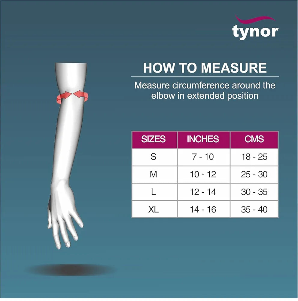 TYNOR Tennis Elbow Support, Black, 1 Unit 