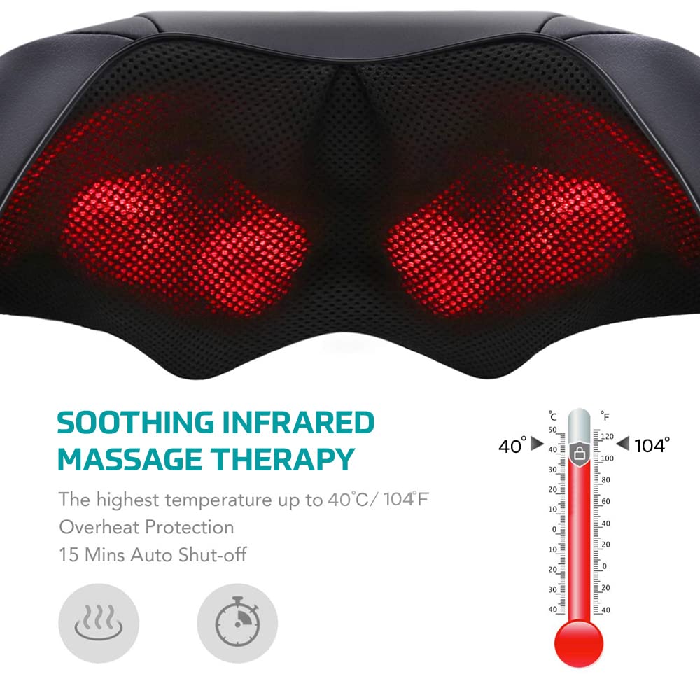 beatXP Deep Heal Shiatsu Massager with Infrared Heat Therapy | Full Body Massager