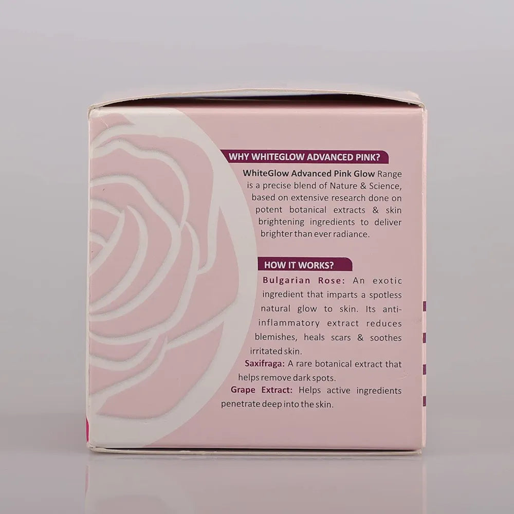 Lotus Herbals Whiteglow Advanced Pink Glow Night Cream | Intense Hydration | Preservative Free | For All Skin Types | 50g