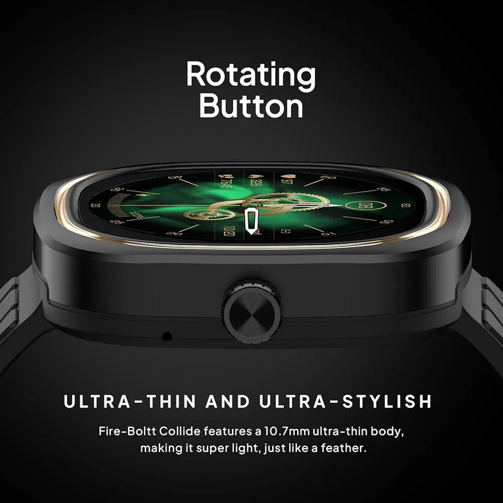 Fire-Boltt Collide 1.32" Display Smartwatch, Bluetooth Calling with Body Shielding Metal Paint, Single BT Connection, BT 2.0 Ultra Low Power Consumption, SpO2 
