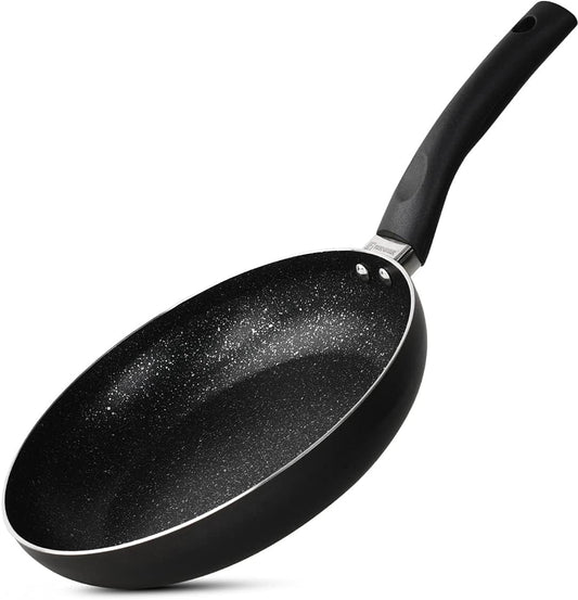 Bergner Essential Plus 5 Layer Marble Non Stick Frypan, 24 cm, Induction Base, Food Safe , Thickness 2.8mm, 1 Year Warranty, Black