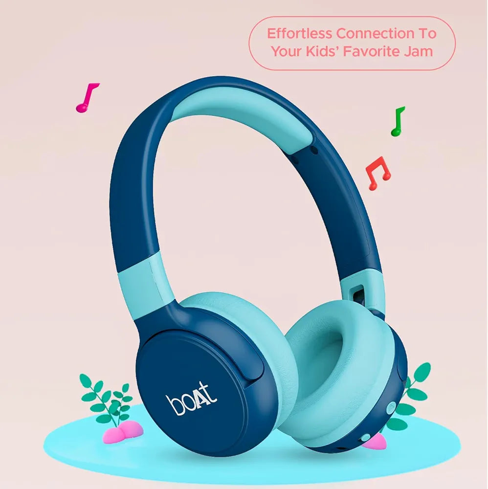 boAt Rockid Rush Wireless Headphones for Kids with Up to 10 hrs Playtime, 30mm Tuned Drivers, Bluetooth v5.3, Instant Voice Assistant, Lightweight Design & USB Type-C Interface