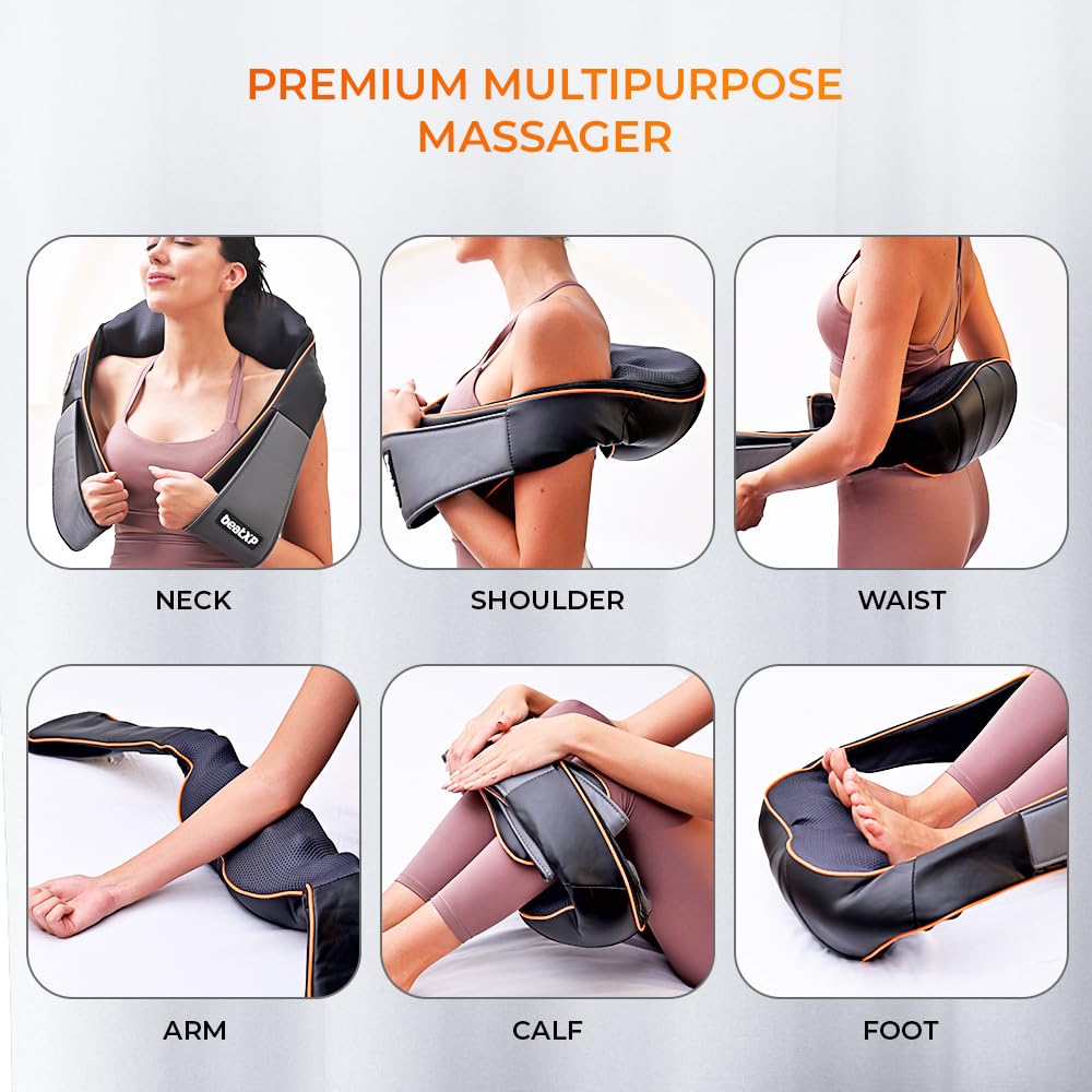 beatXP GlideHeal Shiatsu Massager with Infrared Heat Therapy | Full Body Massager