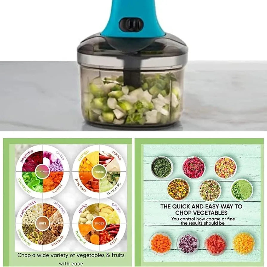 SENSO BIGBOSS PUSH CHOPPER/Senso Easy to use Hand Push Fruits and Vegetable Push Chopper for Kitchen,Stainless Steel Blades, Unbreakable Food-Grade Plastic, Anti-Slip Base 