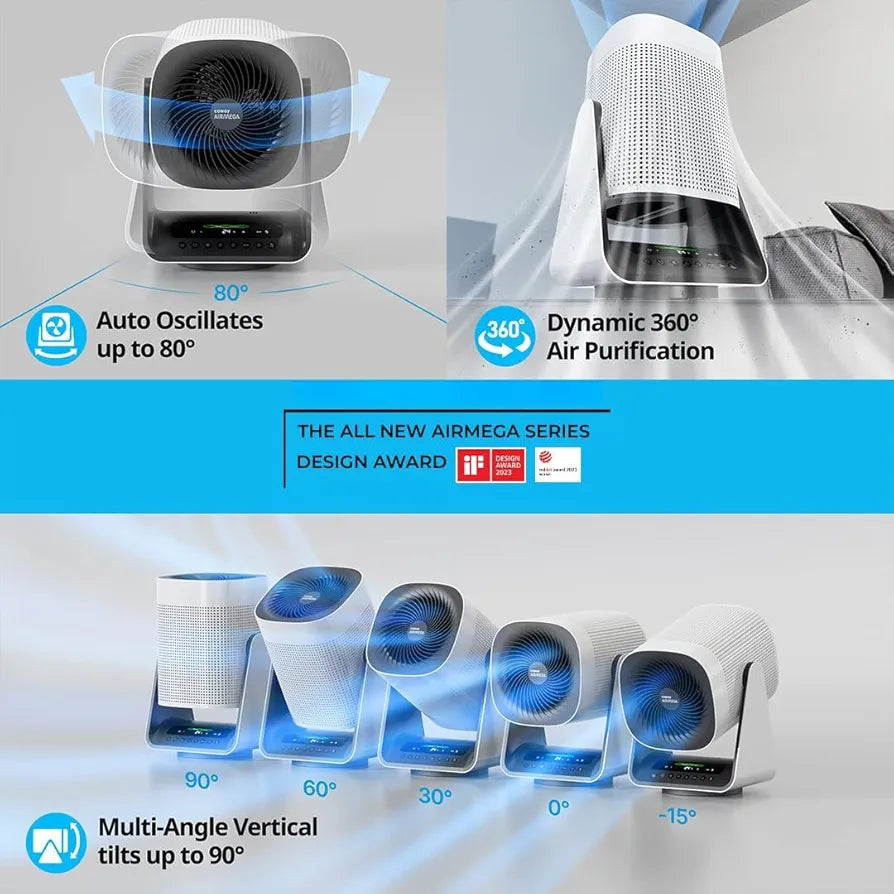 Coway Airmega AIM  Air Purifier For Home, Cleans Upto 355 Sq.Ft, Longest Filter Life 8500Hrs , Kills Virus & PM 0.01 With 99.999% Efficiency, 7Yrs Motor Warranty, White